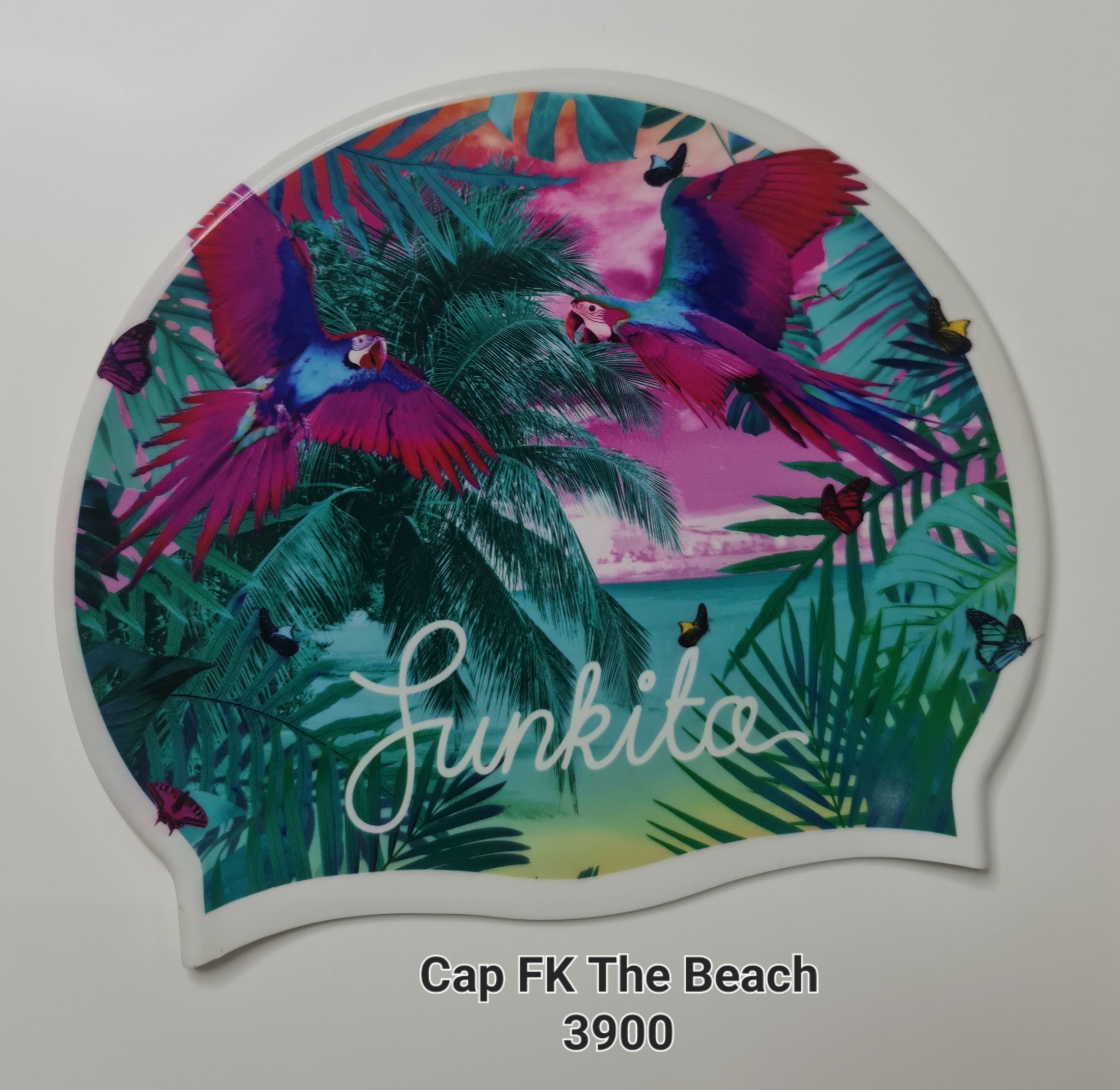 The Beach Silicon Swimming Cap